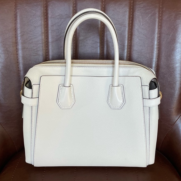 Michael Kors Mercer Pebbled Leather Satchel - Picture 5 of 13